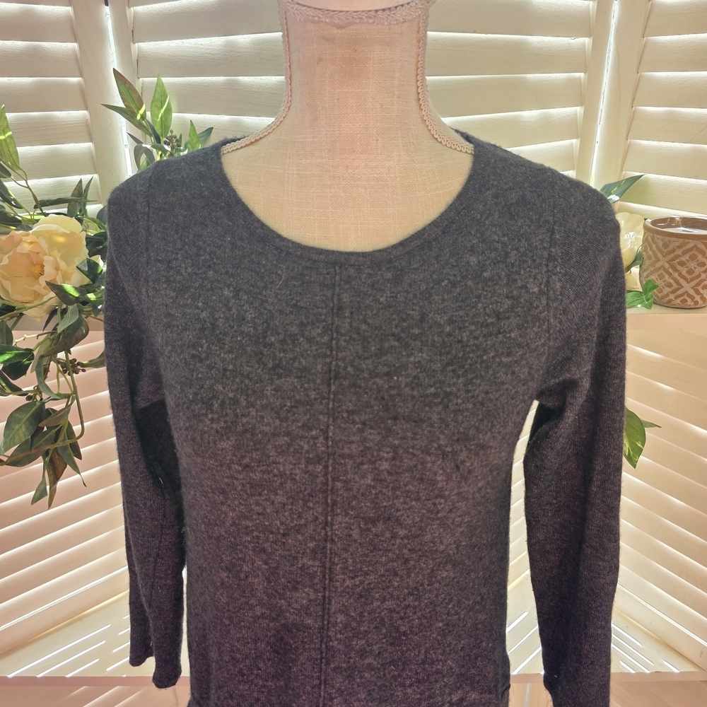Benedetta B Charcoal Scoop Neck Sweater Small 1348